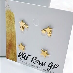 (1) Set of 2 Stainless Steel Studs with 18k of gold layered